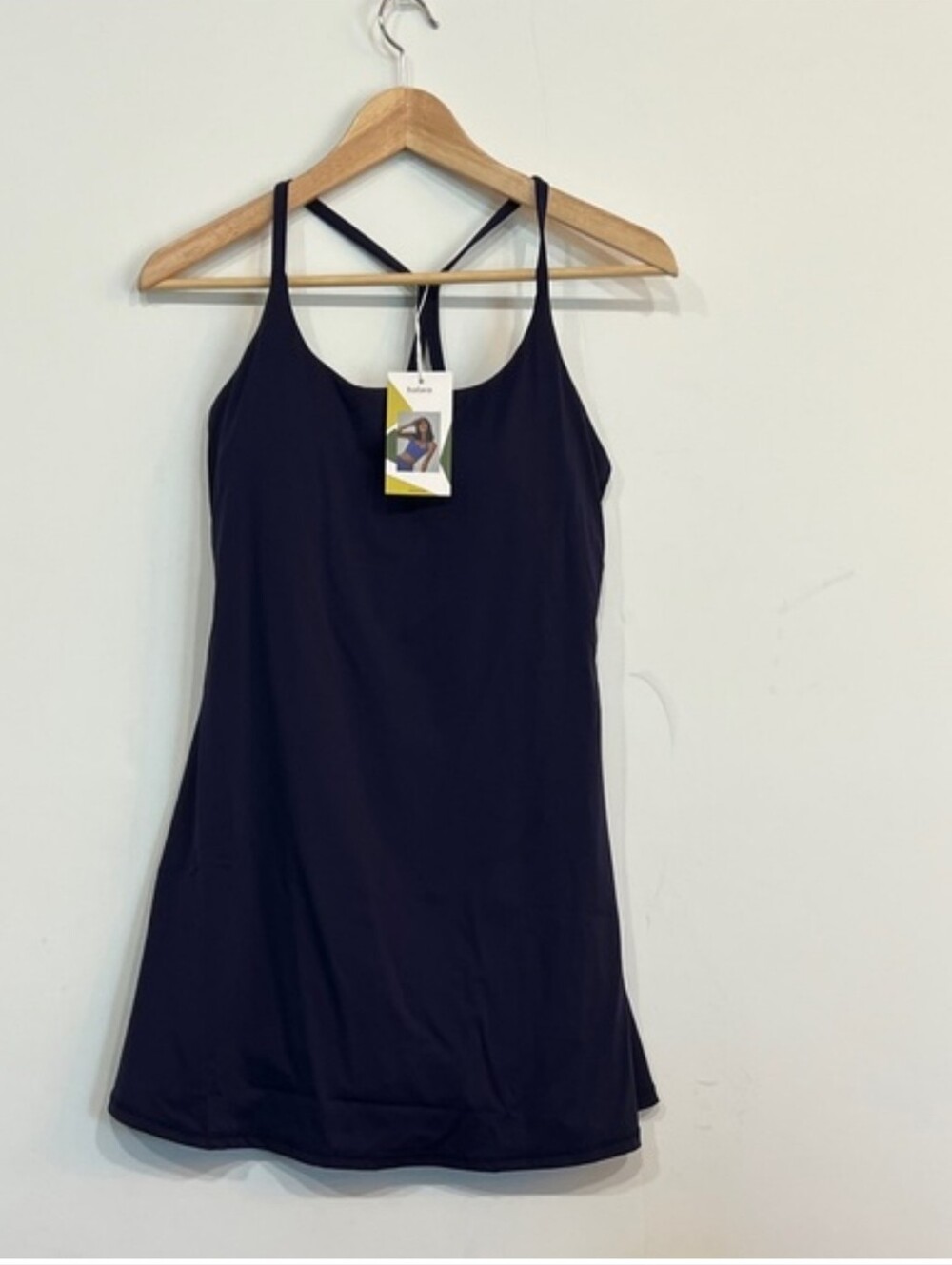 Black Crossback Slip Dress with Double Straps